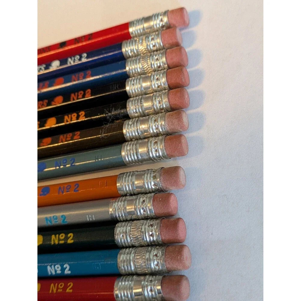 Faber Castell NFL Vintage 70s Wooden Pencils Unsharpened Complete 28 Teams READ